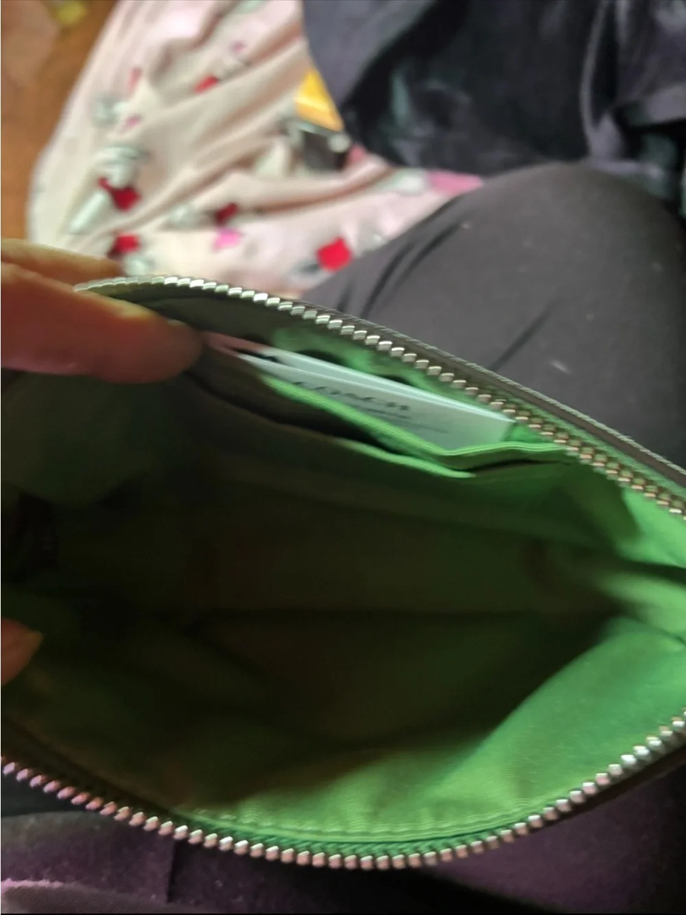 Coach Mint Green Suede Wristlet Clutch